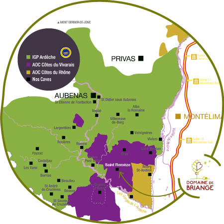 Carte des vins d'Ardèche - Vin en Ardèche