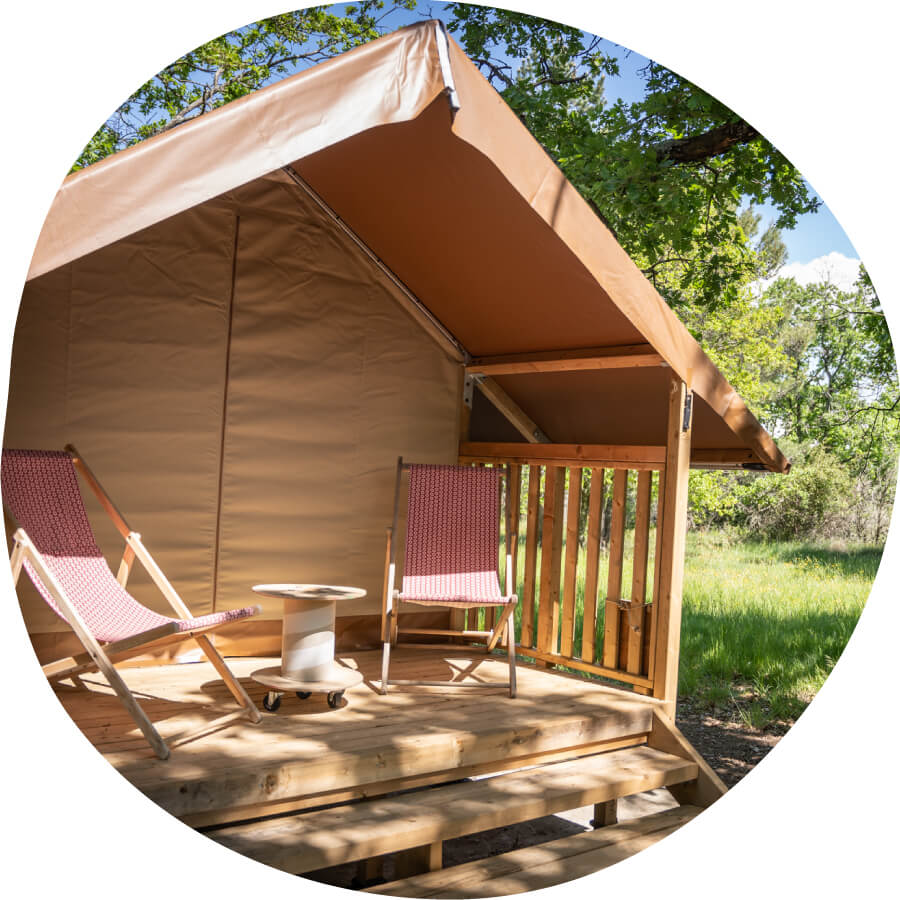 écolodges 2 personnes - des tentes aménagés en Ardèche
